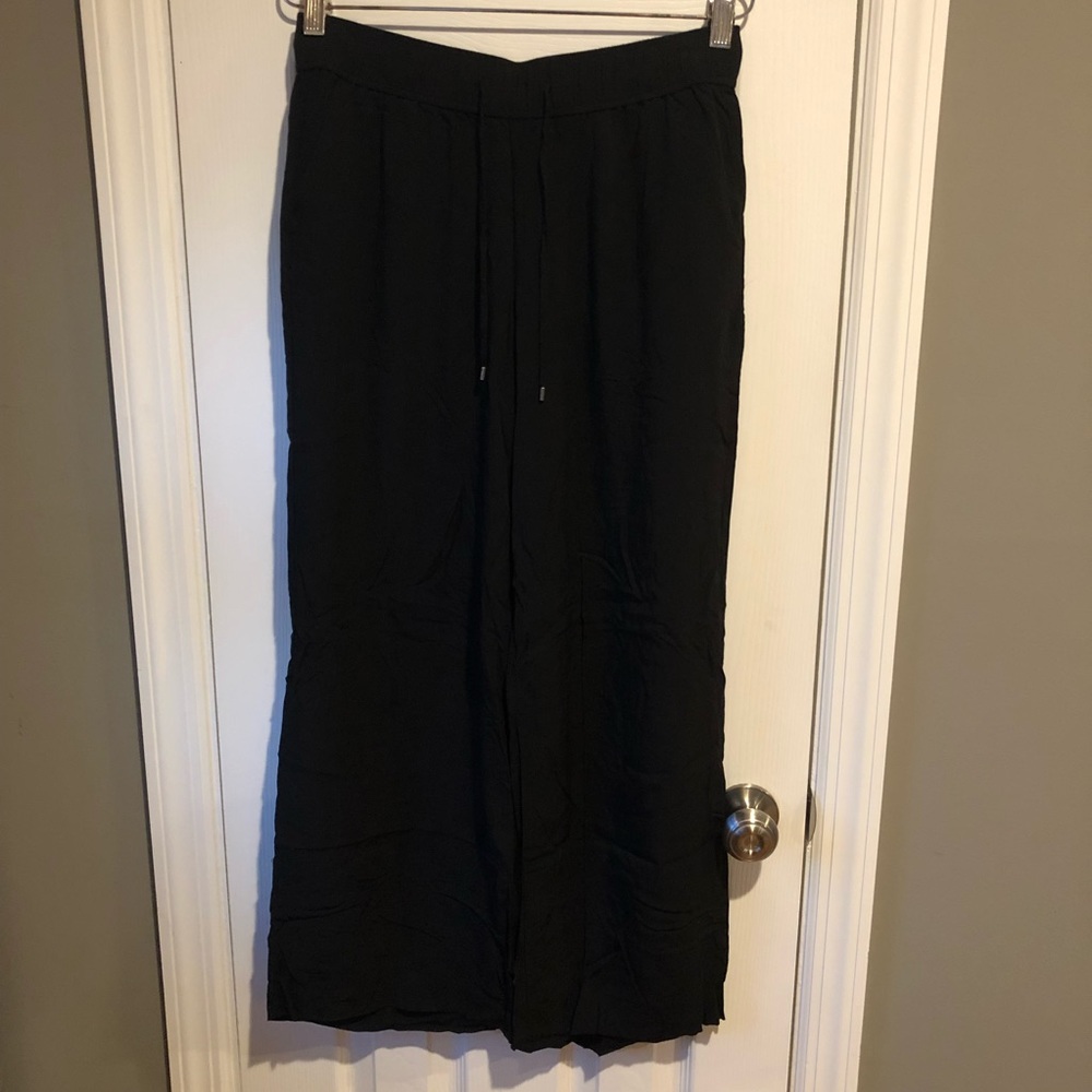 Black wide leg soft pants